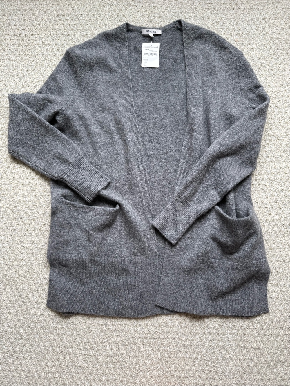 NWT Madewell Cozy Walker Cardigan Gray Wool and Alpaca Blend size XS